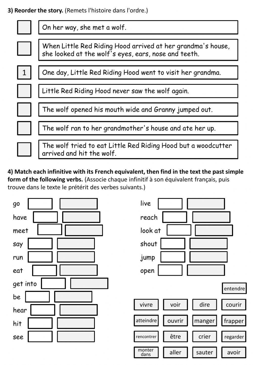 Little Red Riding Hood (reading comprehension) Little Red Riding Hood (reading comprehension)