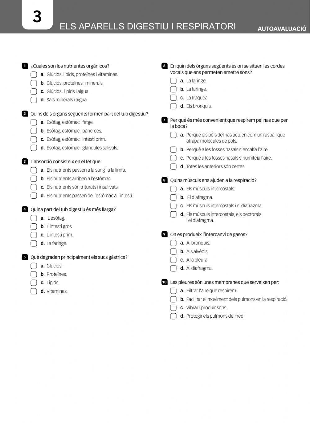 BIOLOGIA 3r ESO. PROVA DE SUFICIÈNCIA