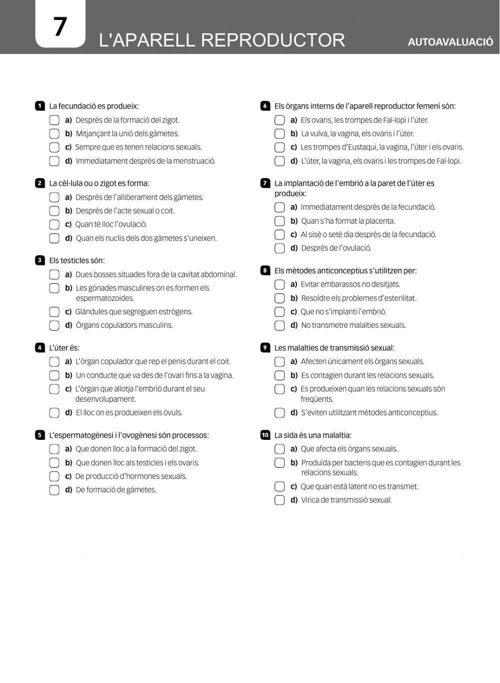 BIOLOGIA 3r ESO. PROVA DE SUFICIÈNCIA