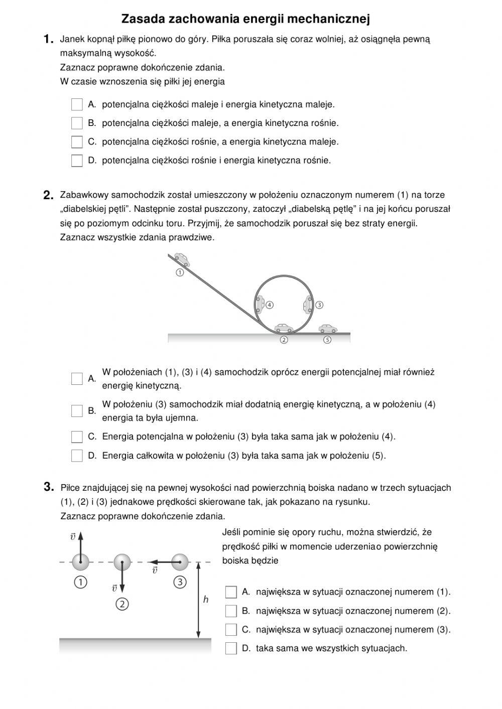 Zasada zachowania energii mechanicznej