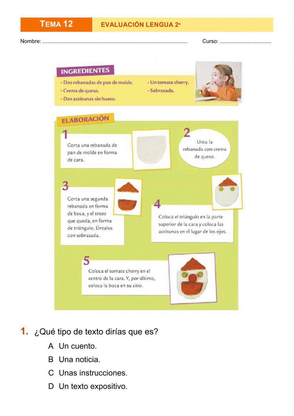 Control Lengua 2º Tema 12