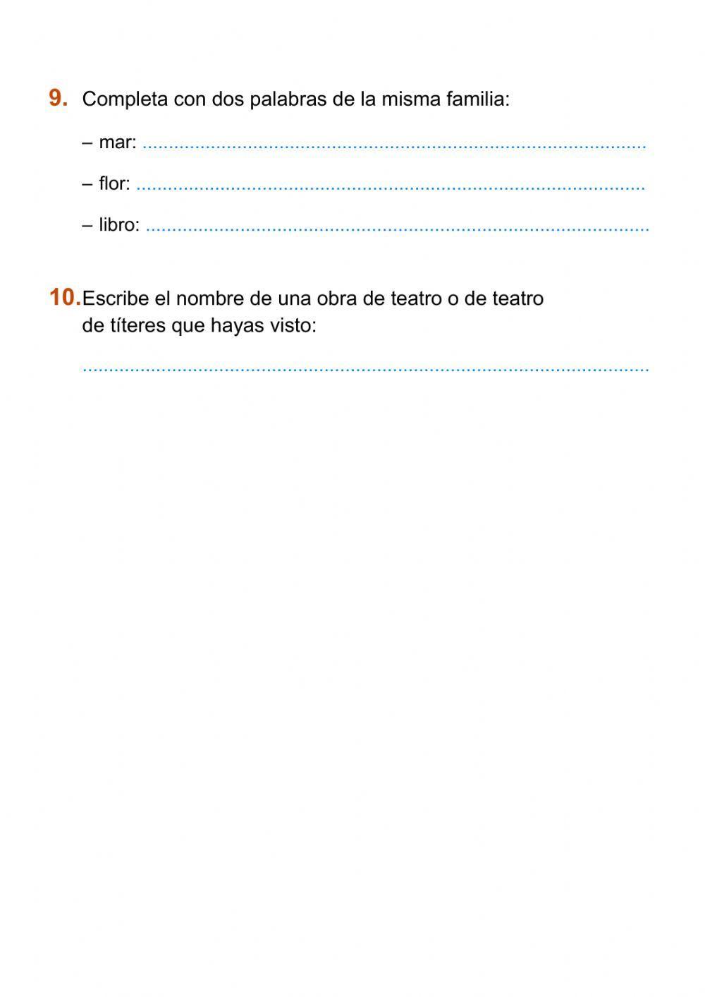 Control Lengua 2º Tema 12