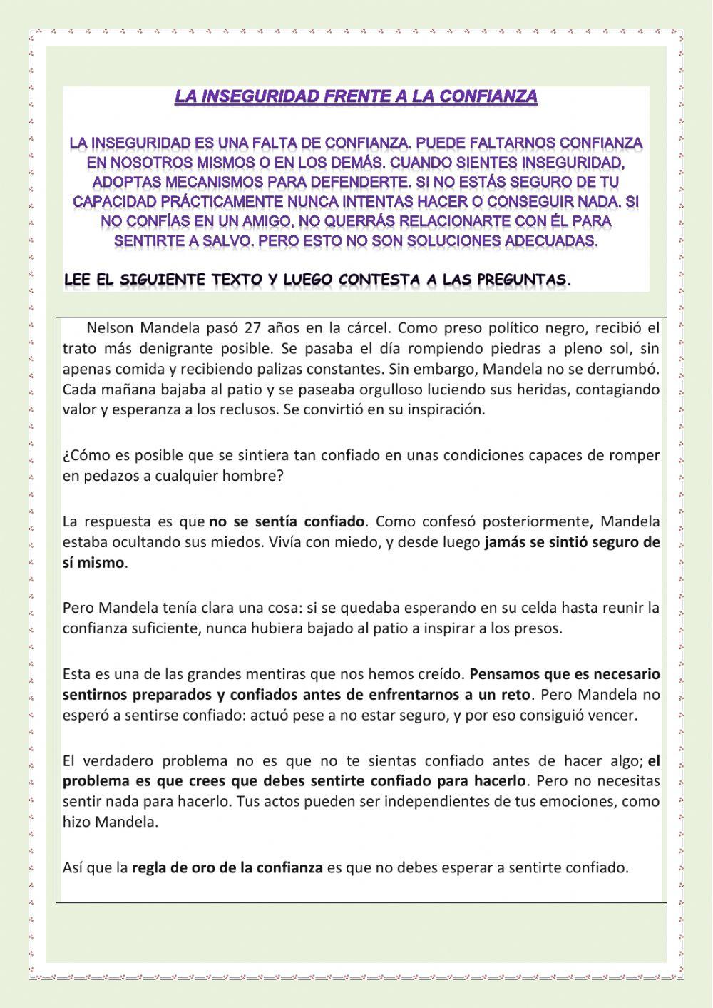 La inseguridad frente a la confianza