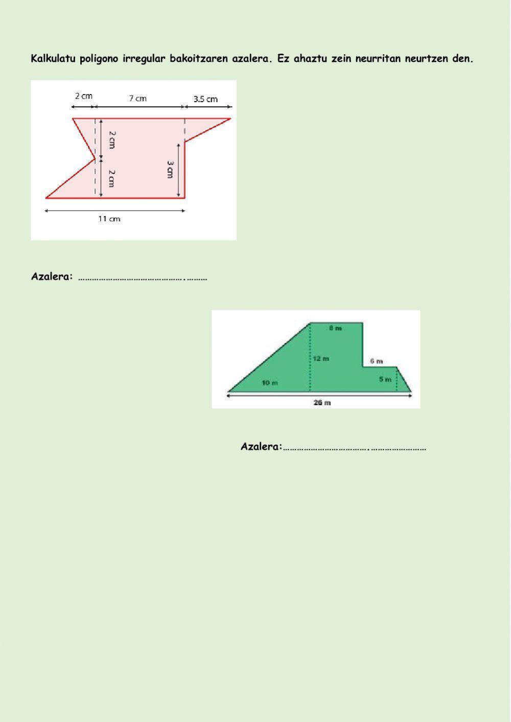 Poligonoen perimetroa eta azalera
