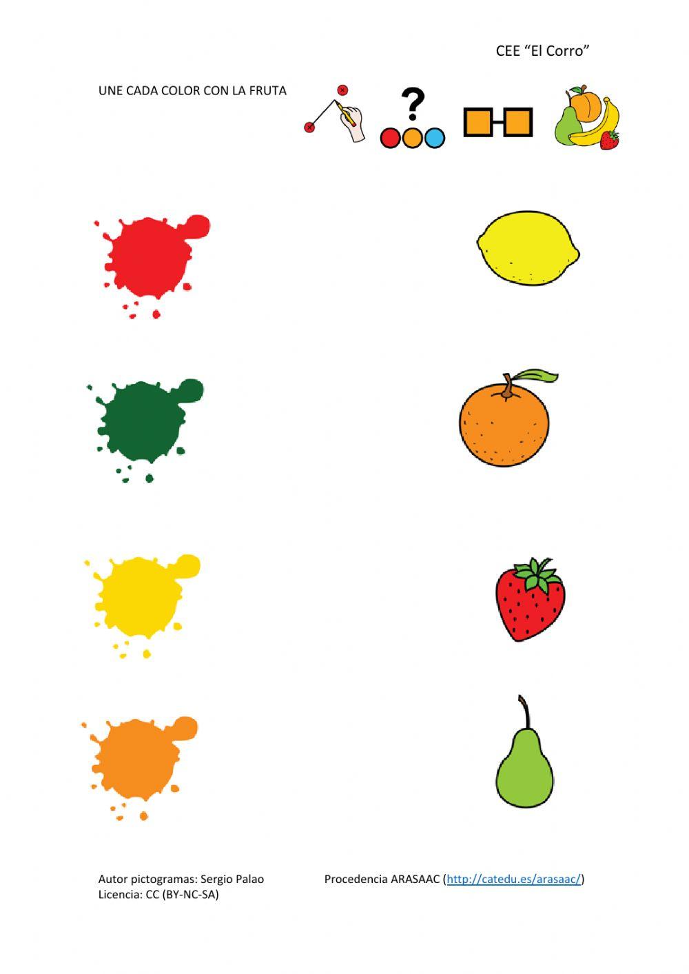 Une cada color con su fruta