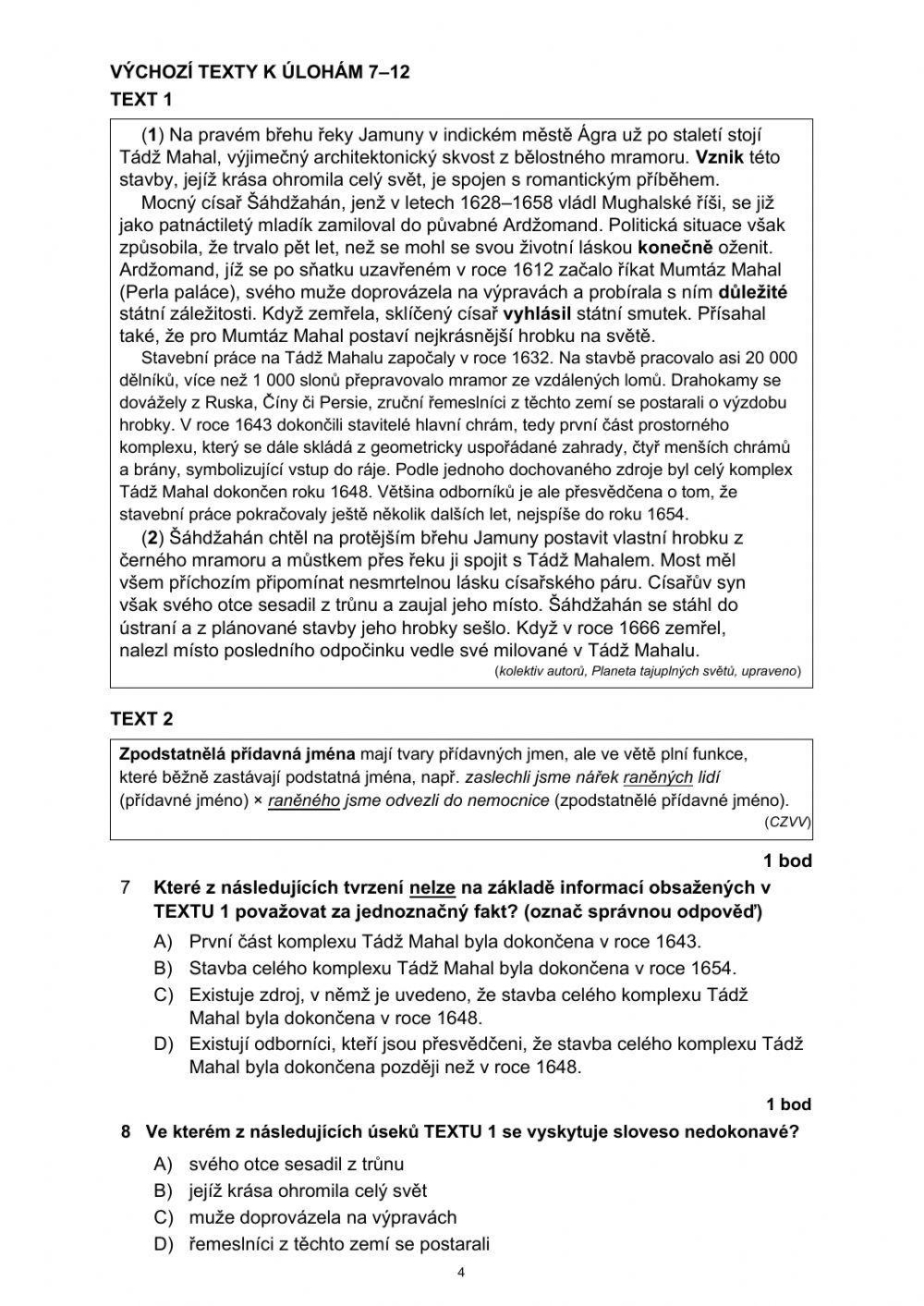 Scio 2020 - 1. část (příj. zkoušky na čtyřletý obor)