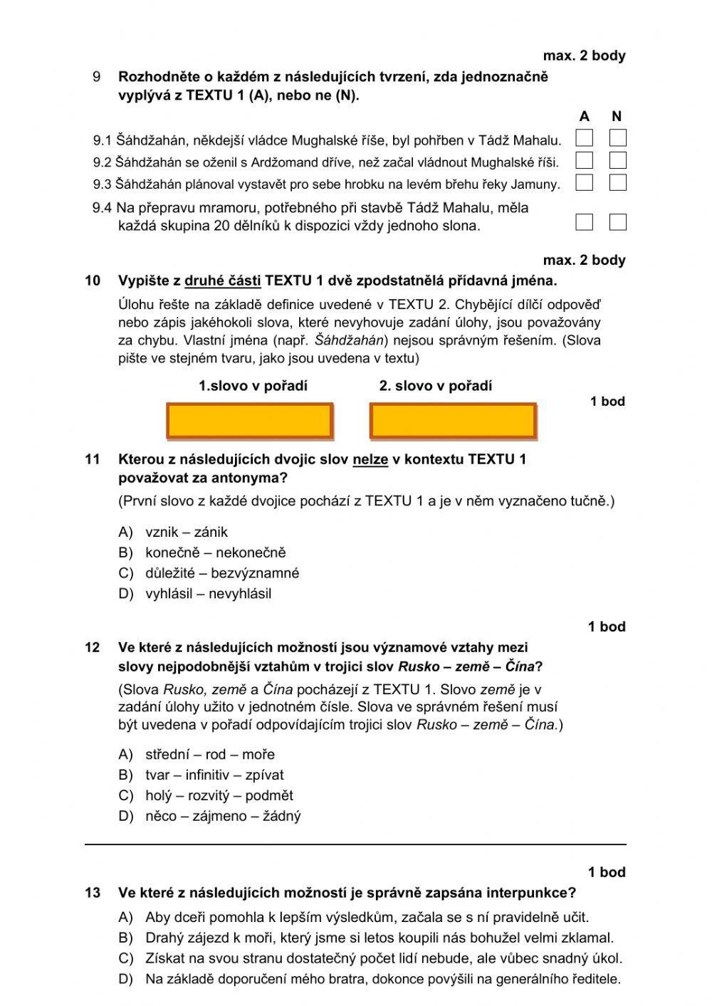 Scio 2020 - 1. část (příj. zkoušky na čtyřletý obor)