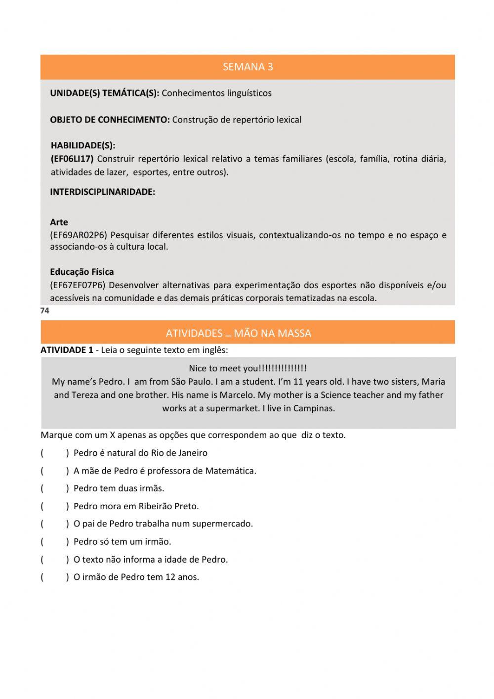 6th Grade English Class Part I Week III