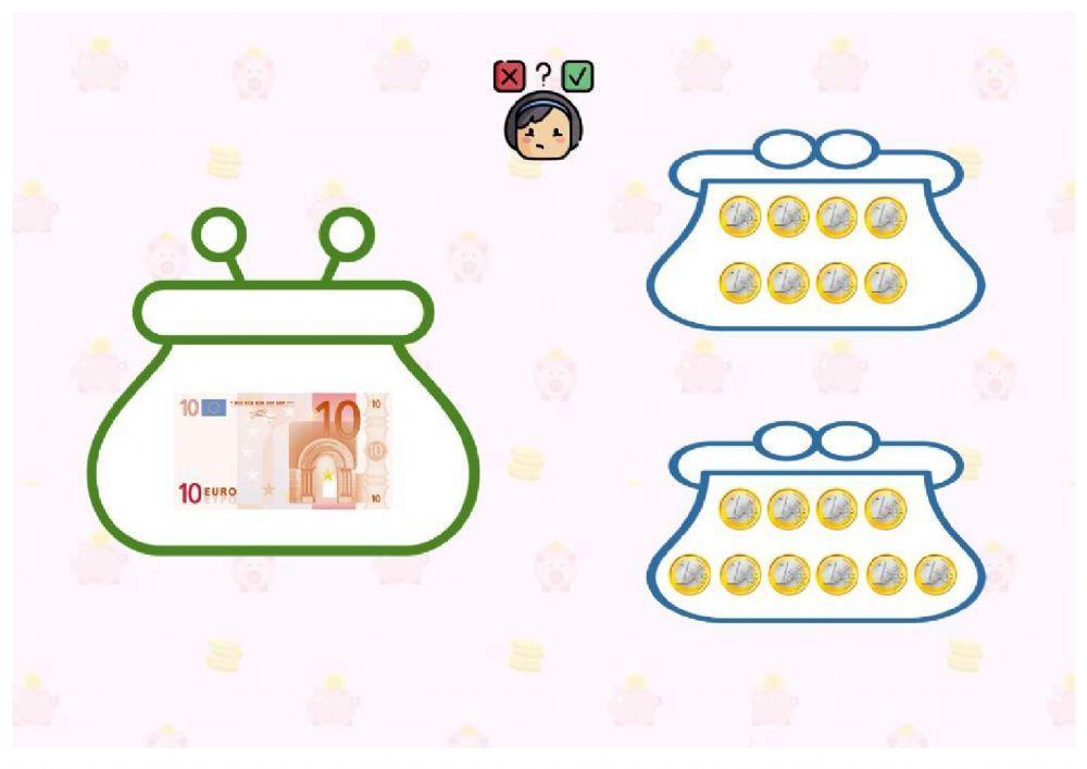 Equivalencias billetes y monedas