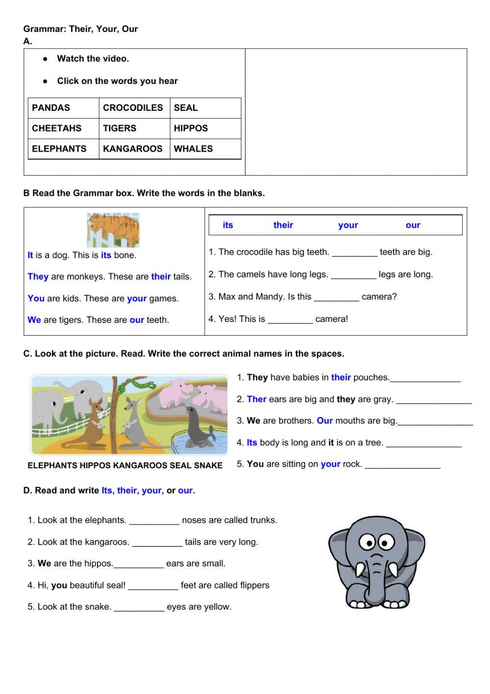 Grammar:Their, Your, Our
