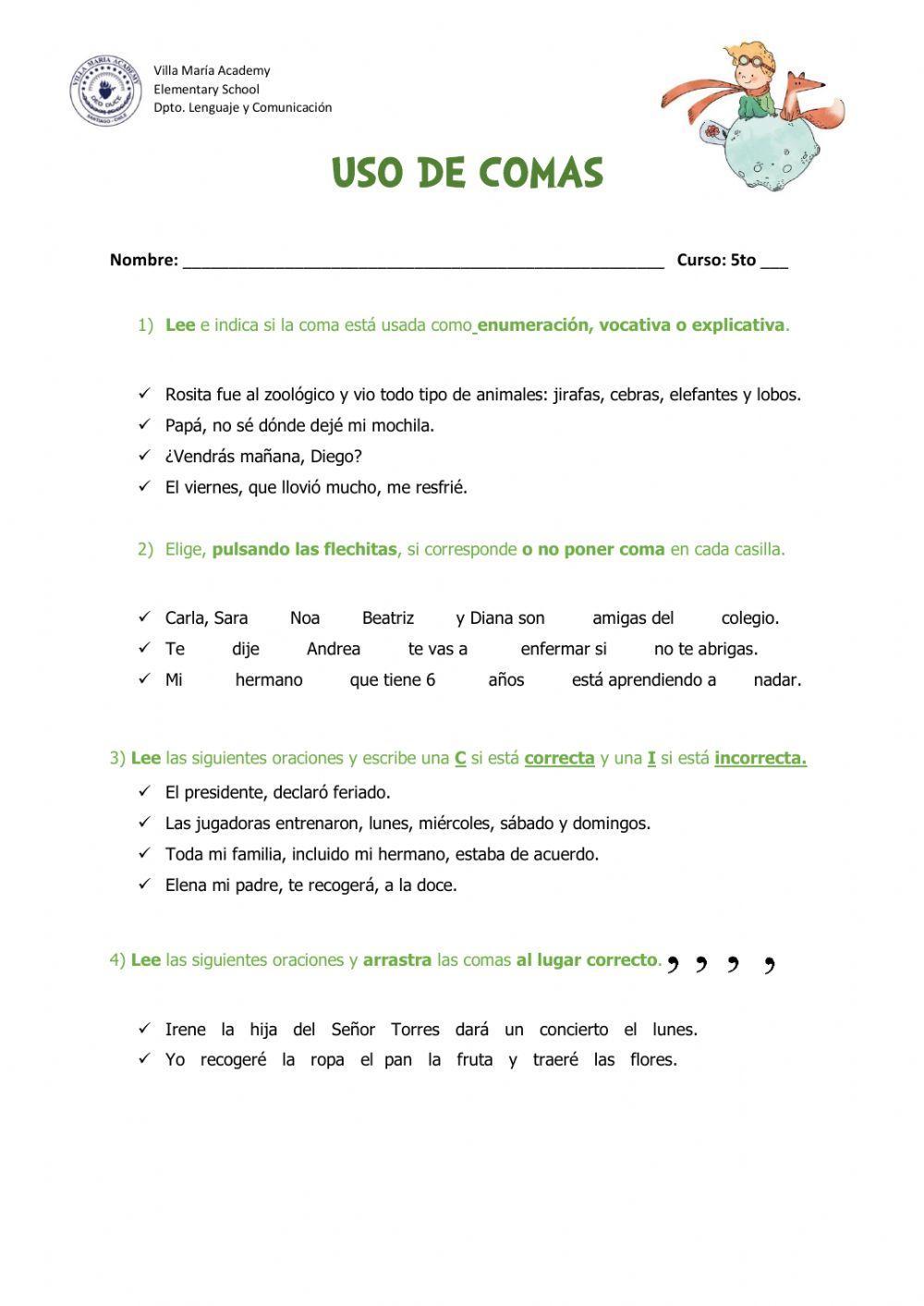 Uso de comas 2.0 Uso de comas 2.0