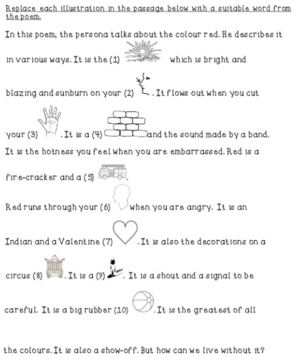 form-2-literature-what-is-red-online-exercise-for-live-worksheets