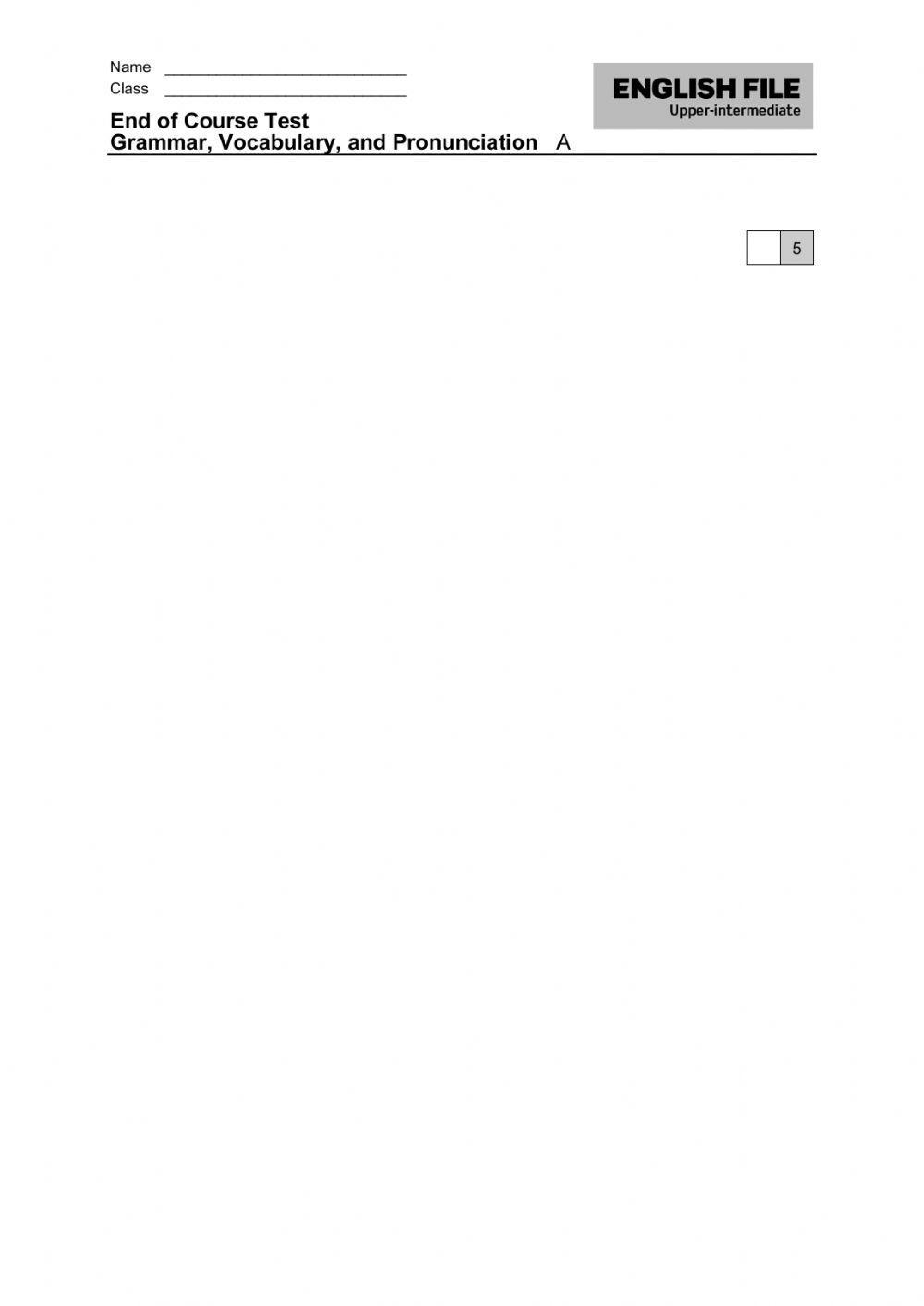 Upper-intermediate final test