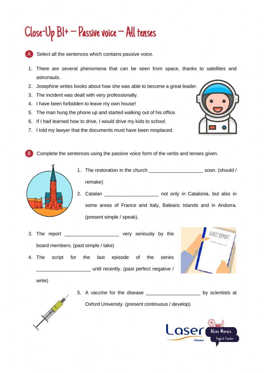 Close-Up B1+ Passive Voice Exercises - All tenses