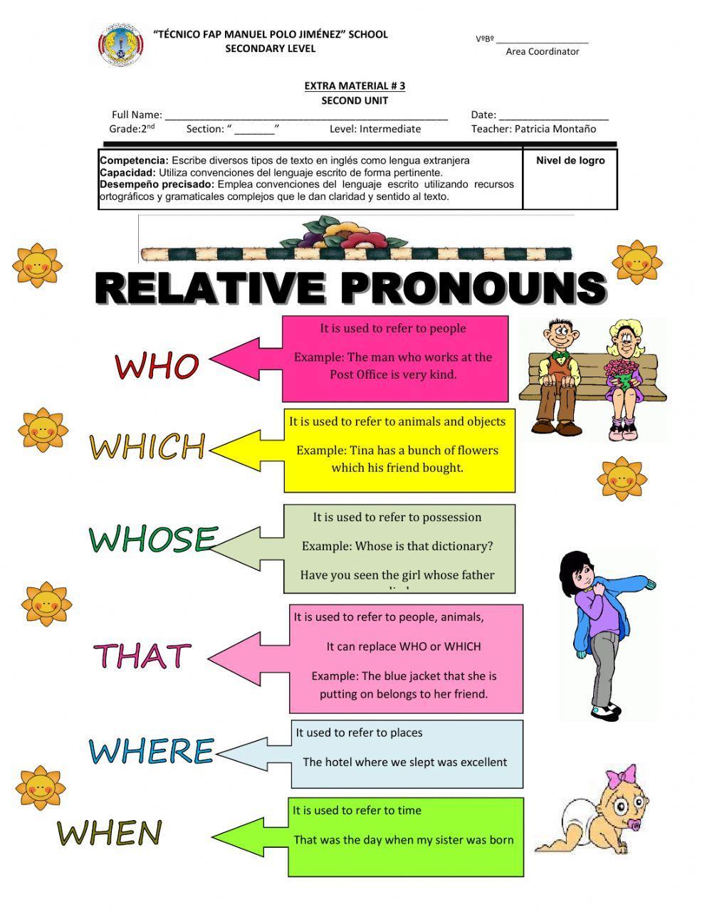 Relative pronouns