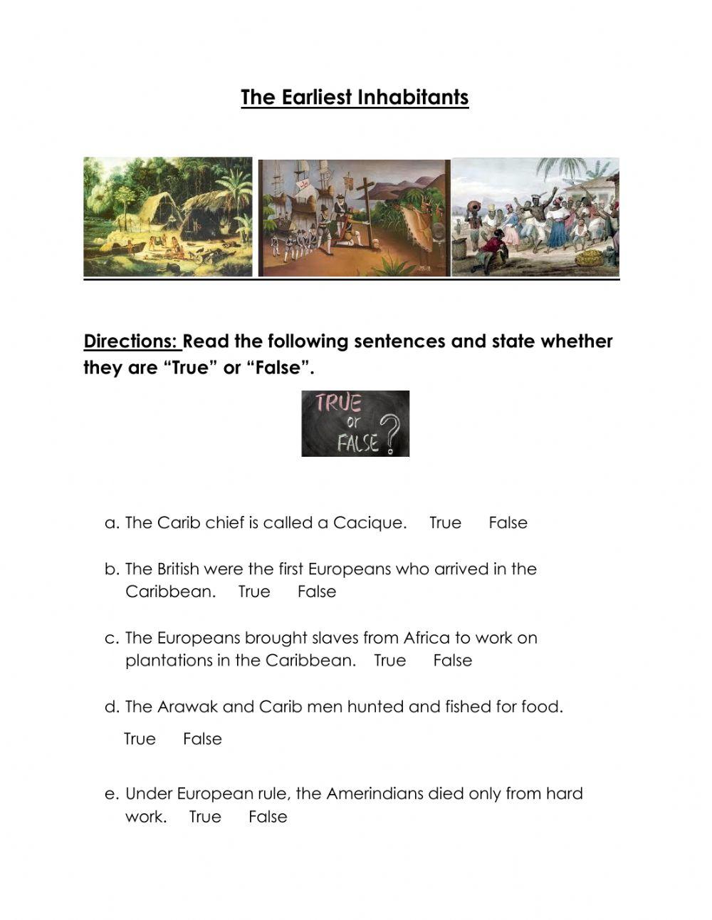 The Earliest Inhabitants