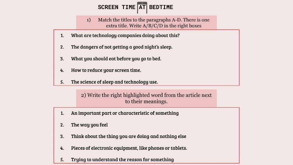 Screen Time at Bedtime