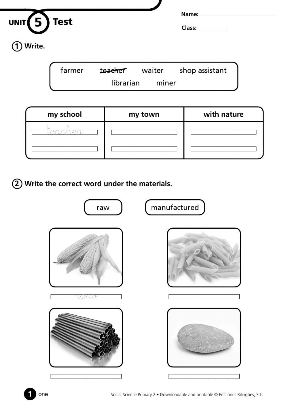 Unit 5. People around  us (2º prim) social science