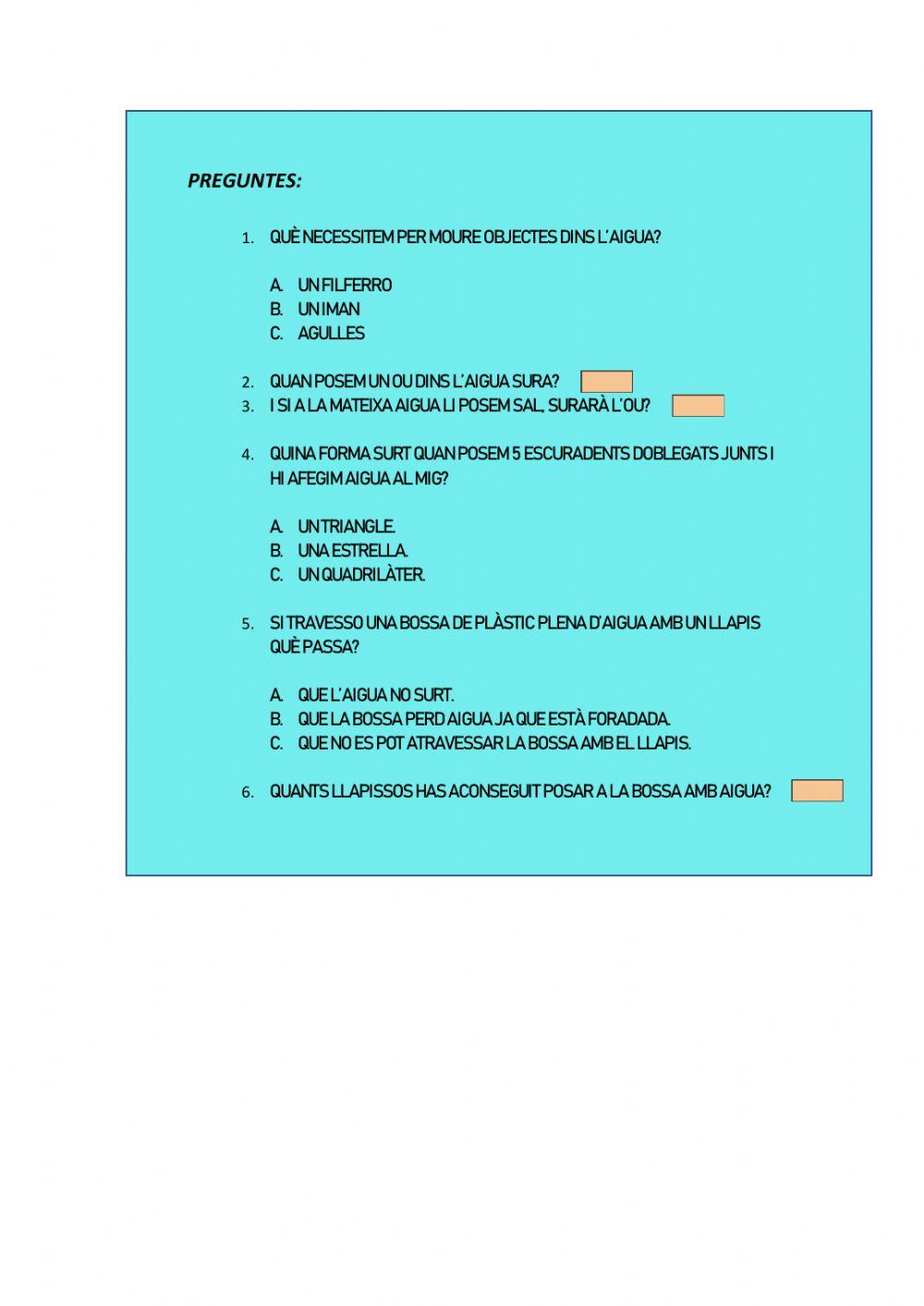 Experiments amb aigua