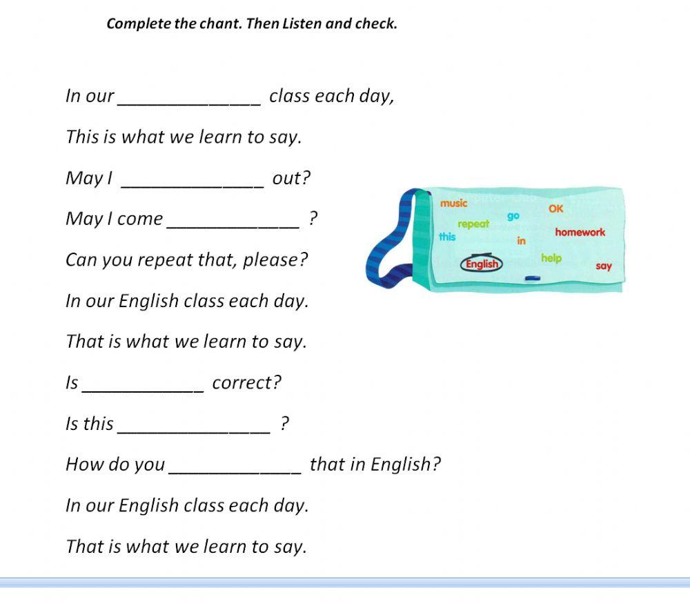 At school. Listening. MUltiple Choice