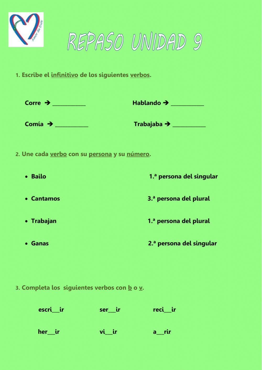 Repaso Unidad 9 Lengua - 3º EP