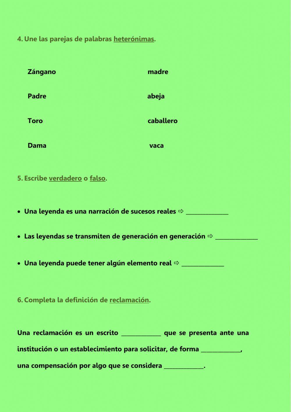 Repaso Unidad 9 Lengua - 3º EP