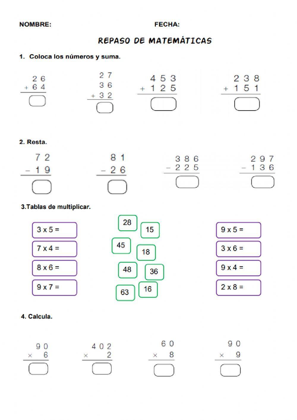 Repaso 3º trimestre