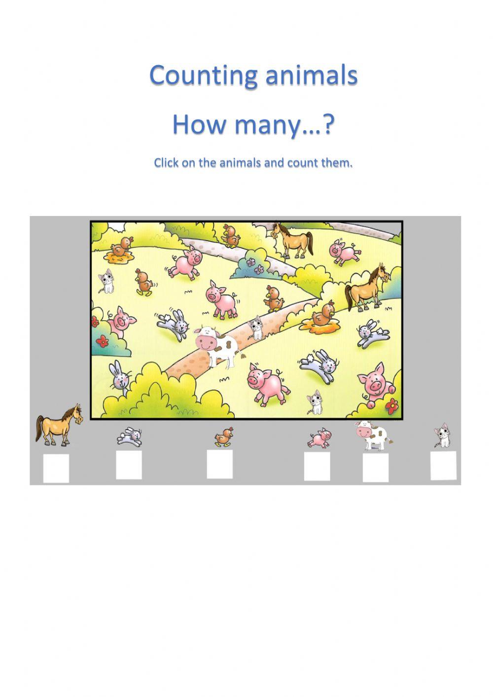 Counting animals on the farm.