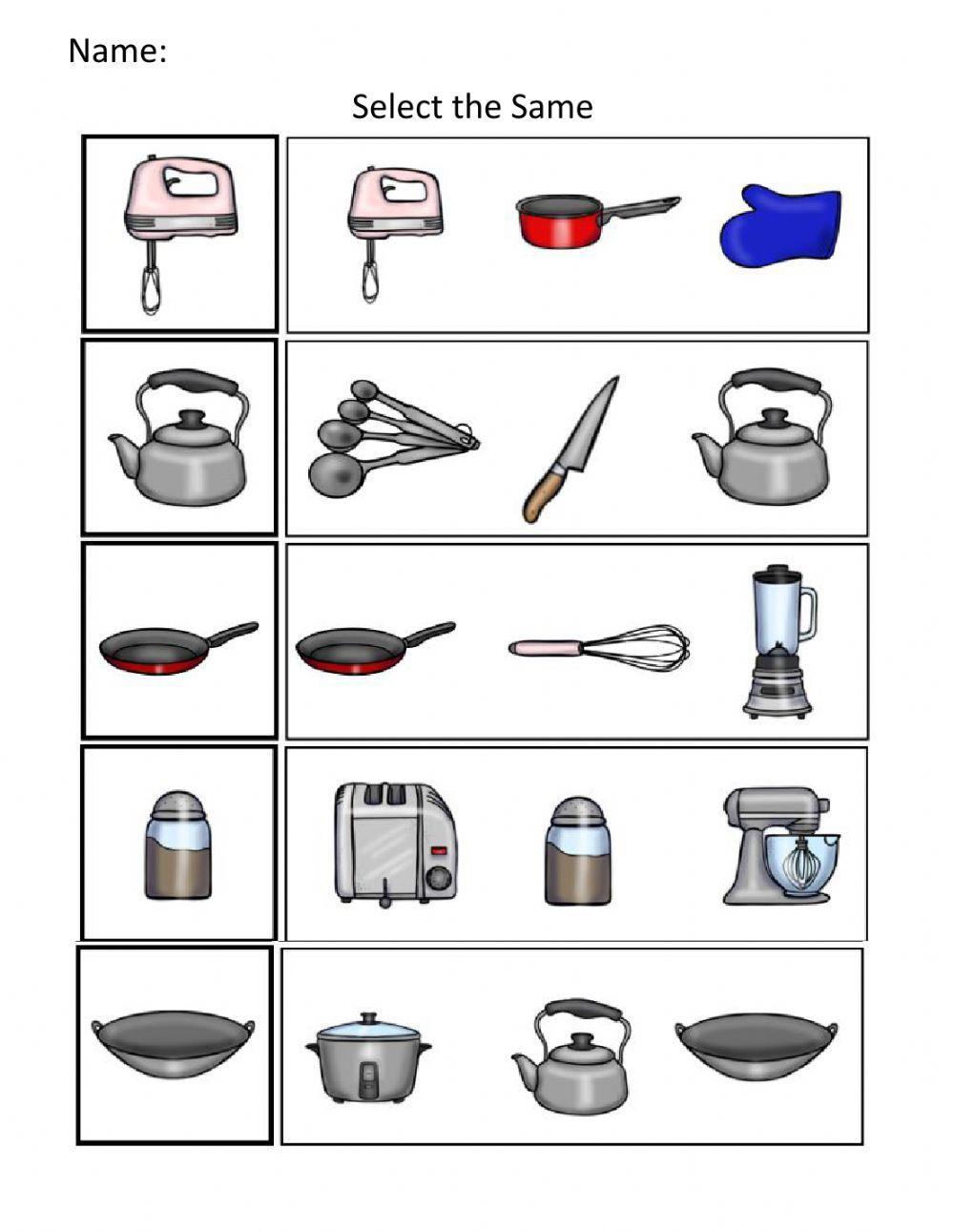 Select the same - Kitchen Items