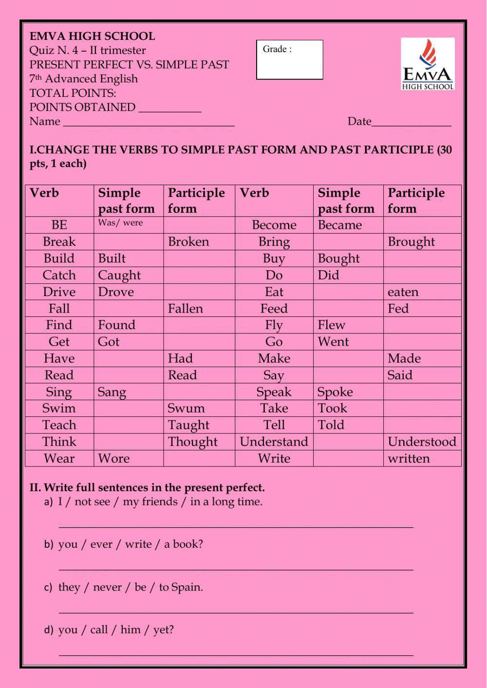 Present perfect vs. Simple past