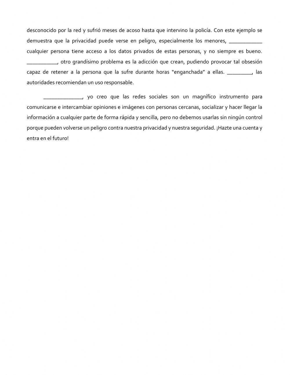 Conectores en un texto