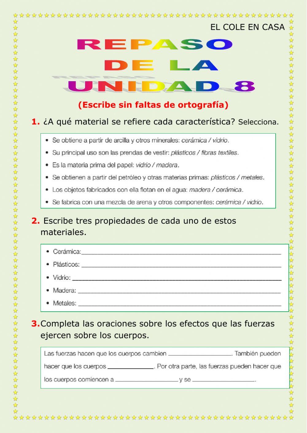Repaso unidad 8