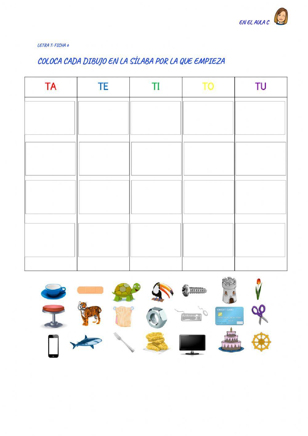 Letra T: ficha 6