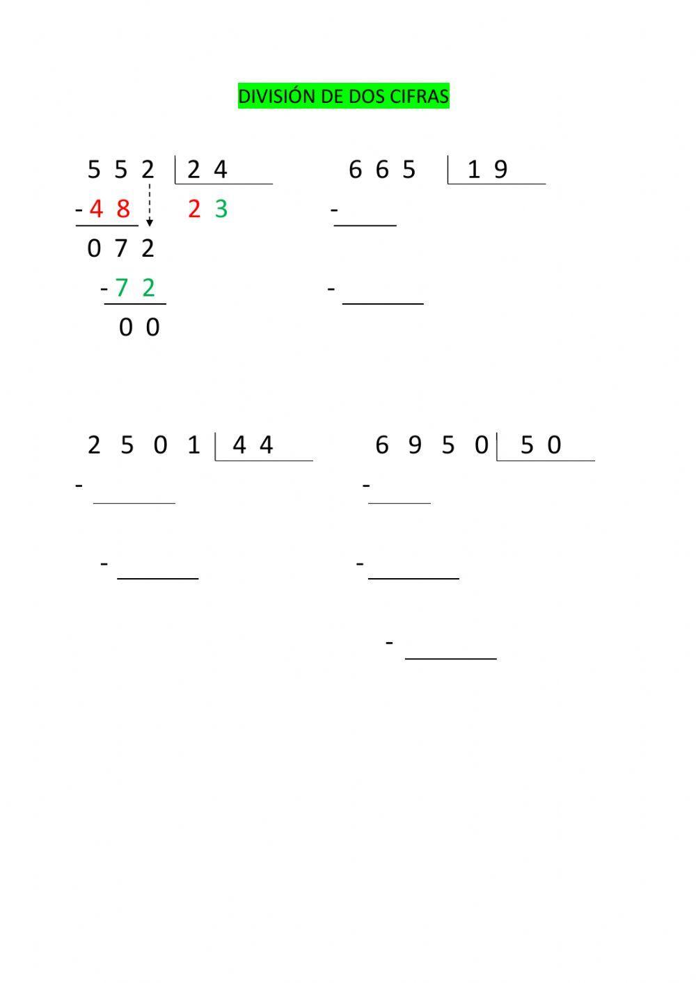 Divisiones de dos cifras 4