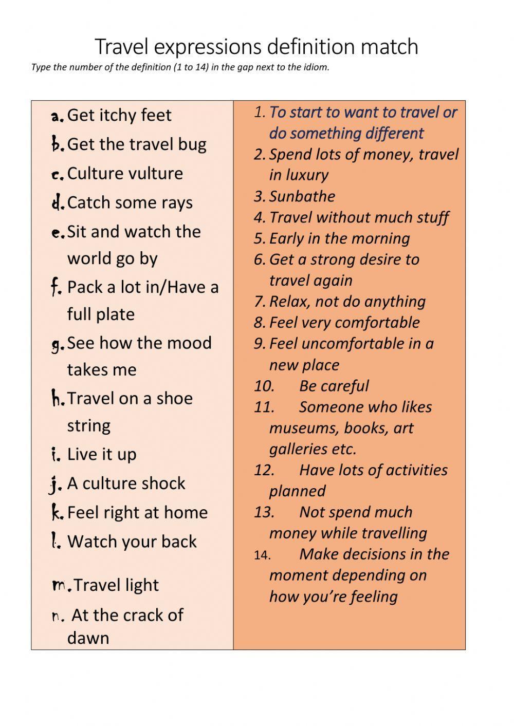 Travelling phrases