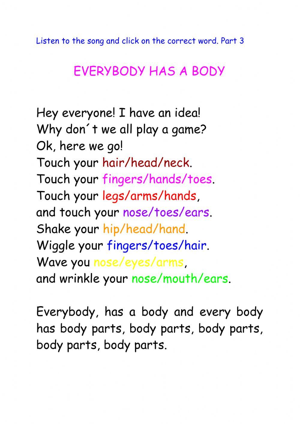 Body parts 3 Body parts 3