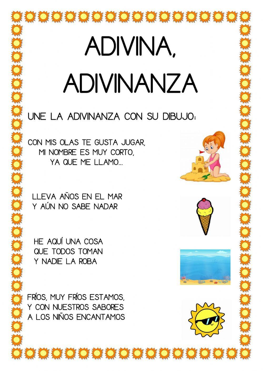 Adivinanzas-verano worksheet