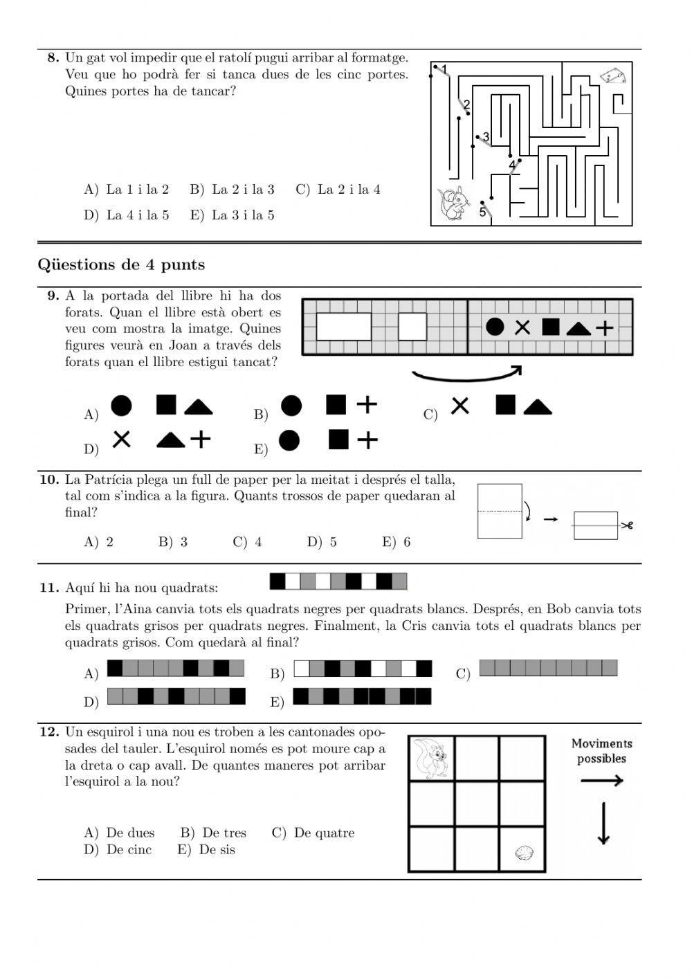 Proves Cangur 5è 2019
