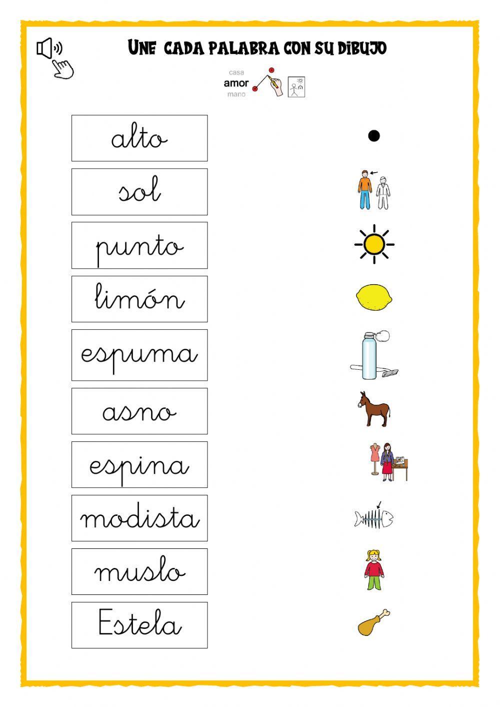 Unir palabra y dibujo