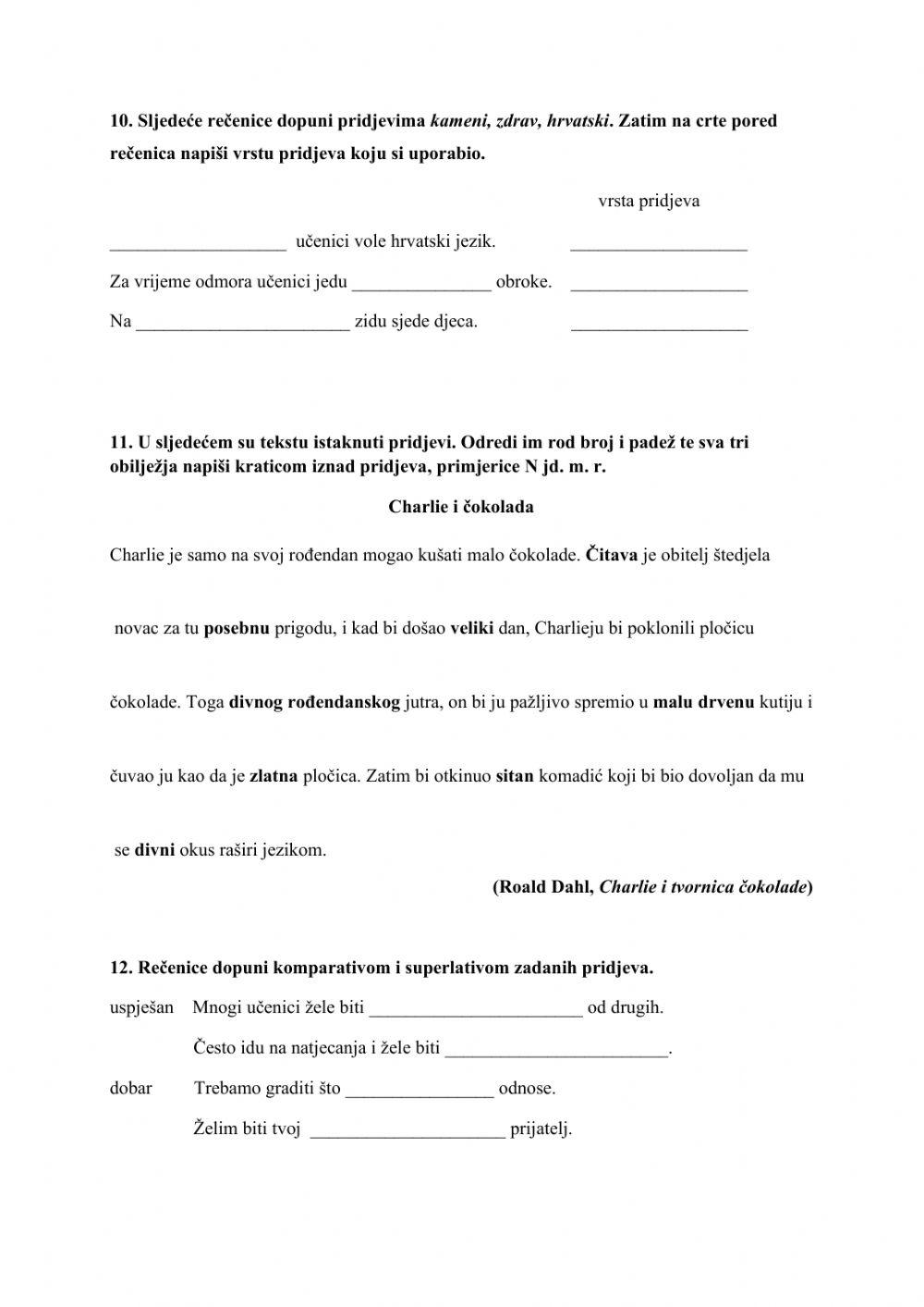 Ponavljanje jezičnoga gradiva - 5. razred