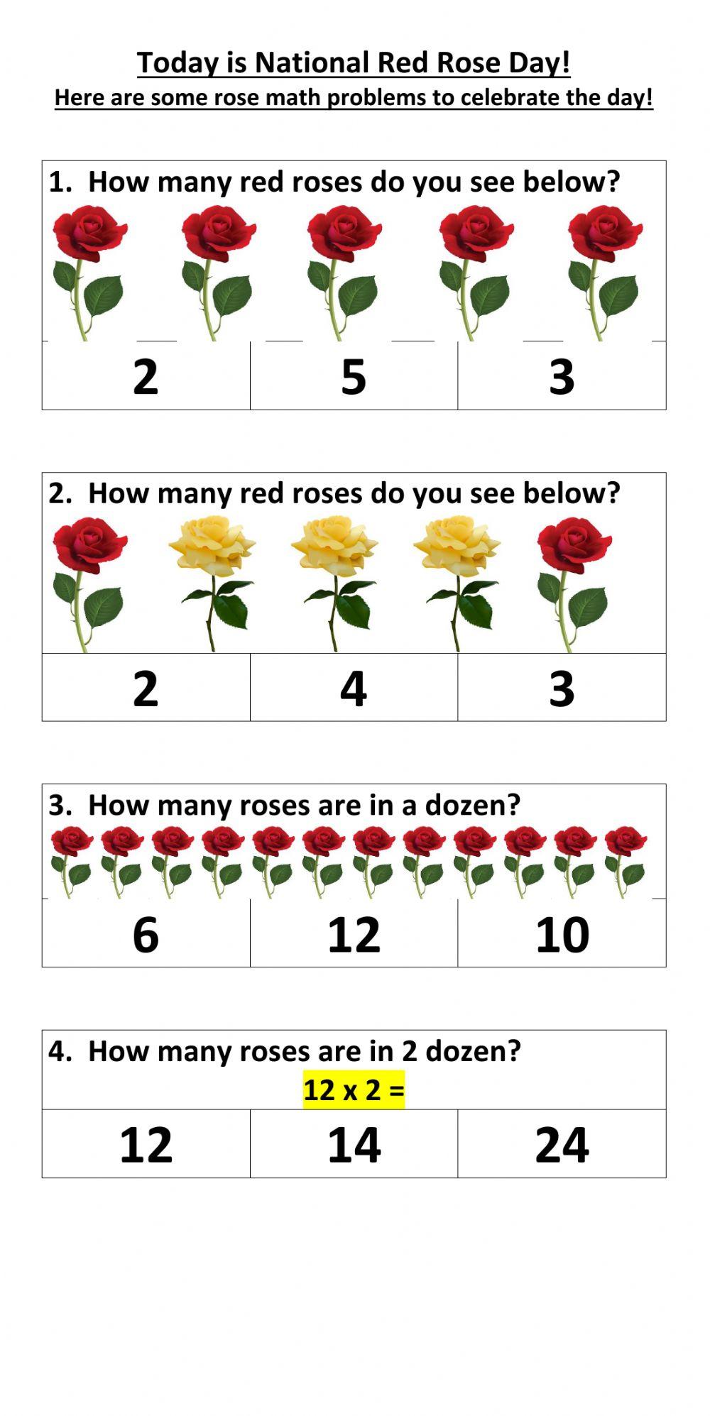 Red Rose day math