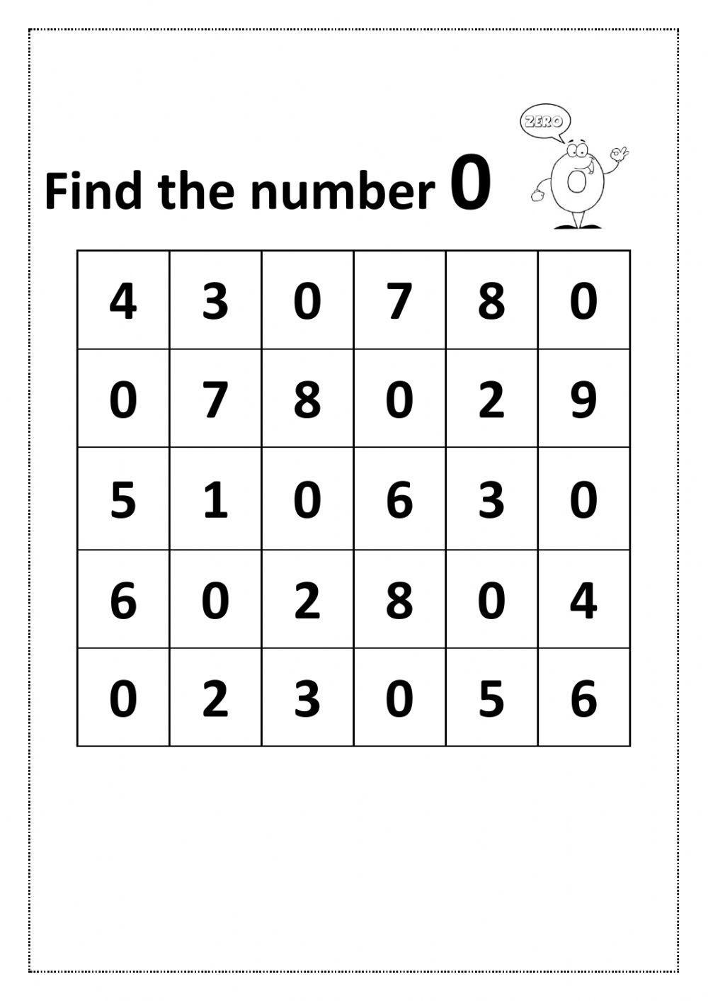 Find number Zero Find number Zero