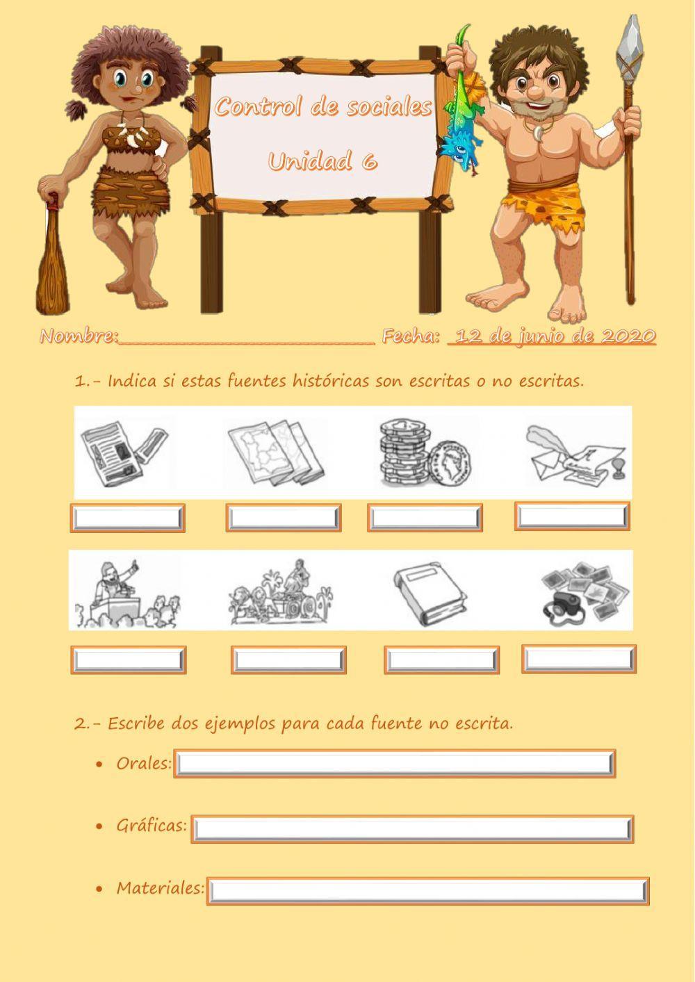 Control de Sociales. Unidad 6