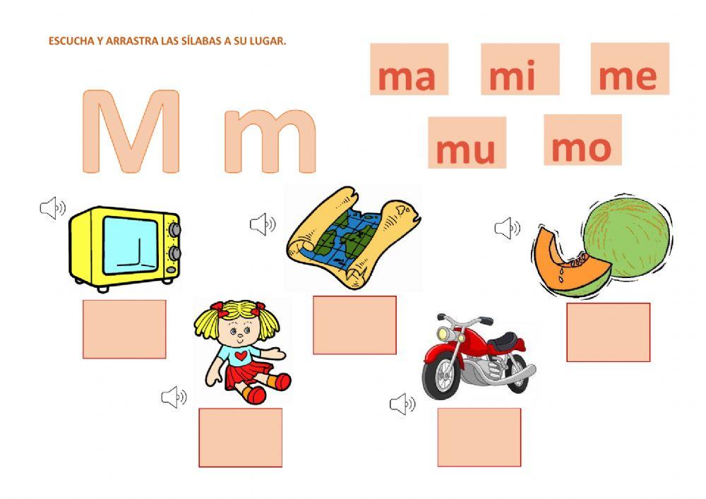 ARRASTRA LAS SÍLABAS A SU LUGAR -M ARRASTRA LAS SÍLABAS A SU LUGAR -M