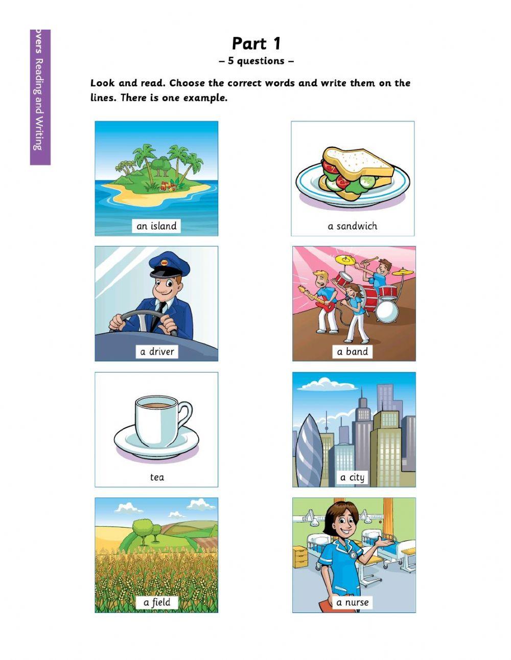 Movers Reading and Writing- Parts 1-3.