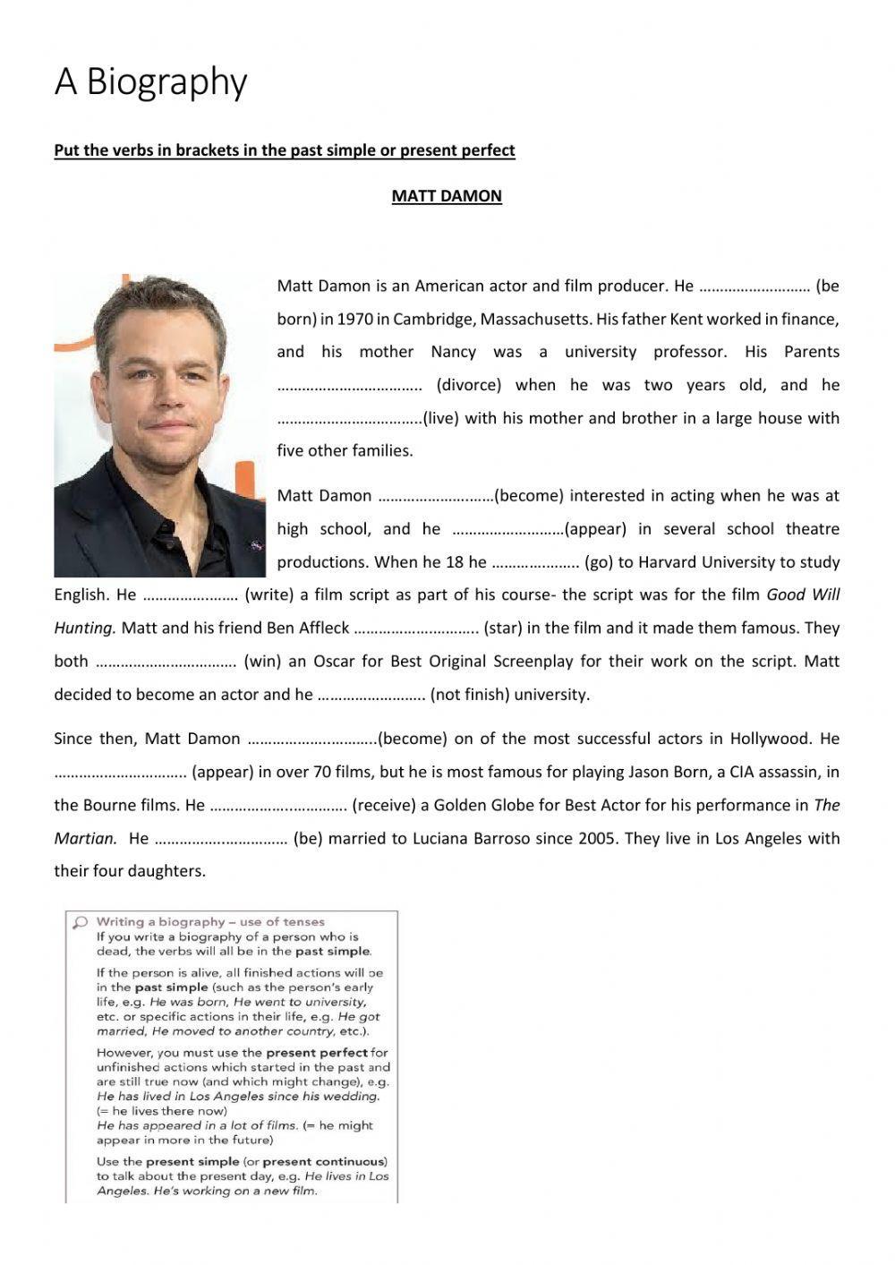 Matt Damon's Biography