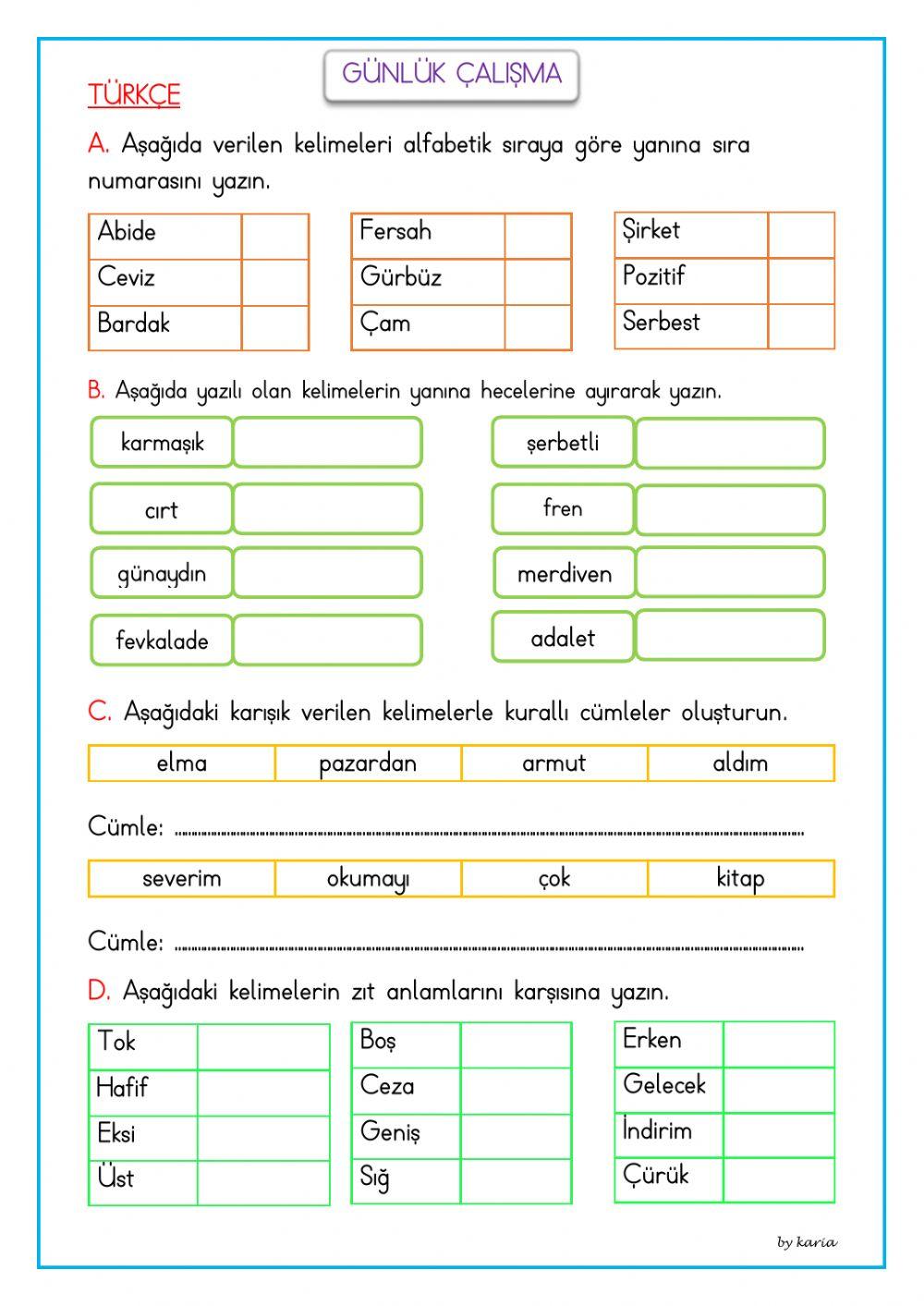 Günlük çalışma 39