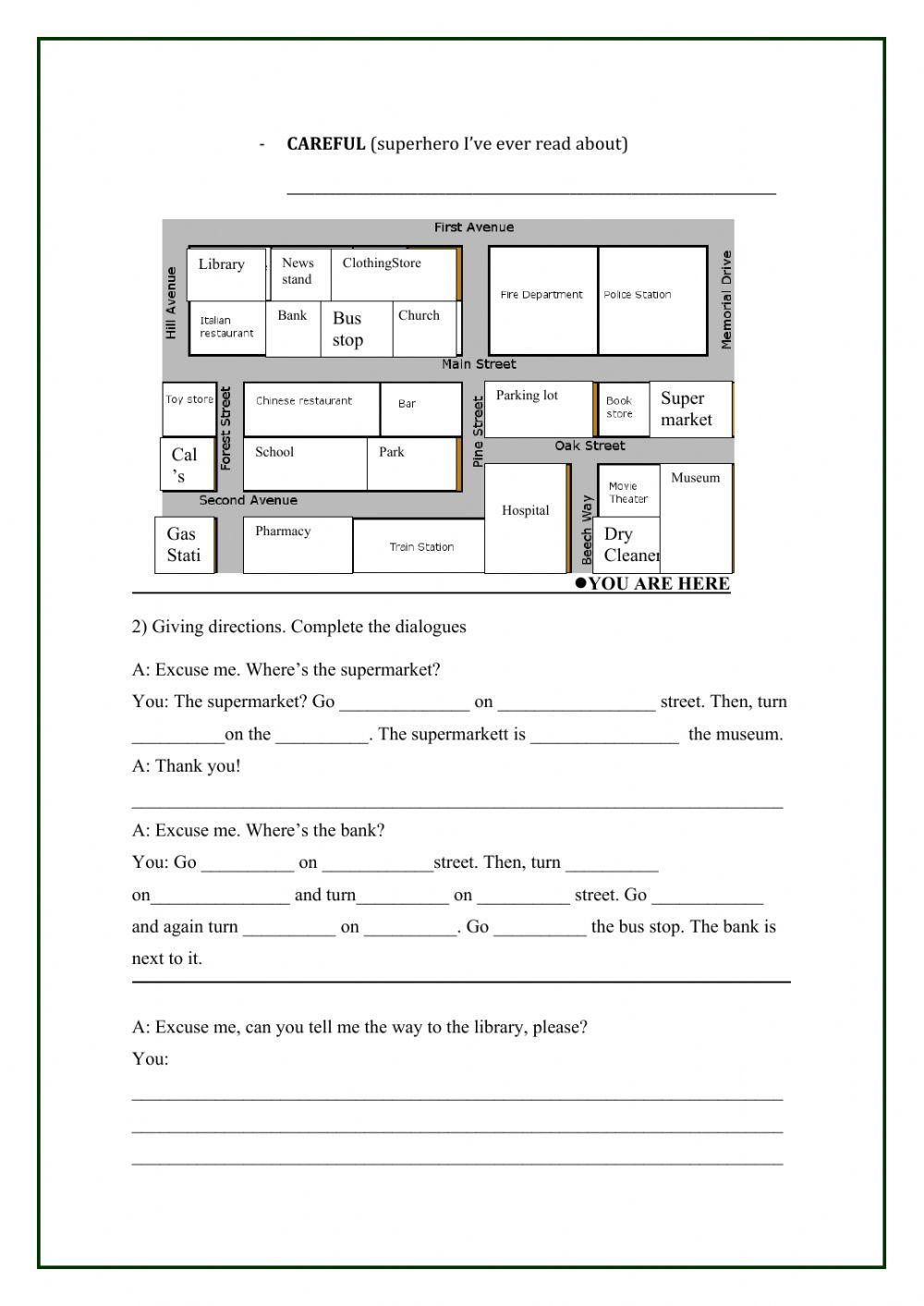 Comparatives, superlatives and giving directions
