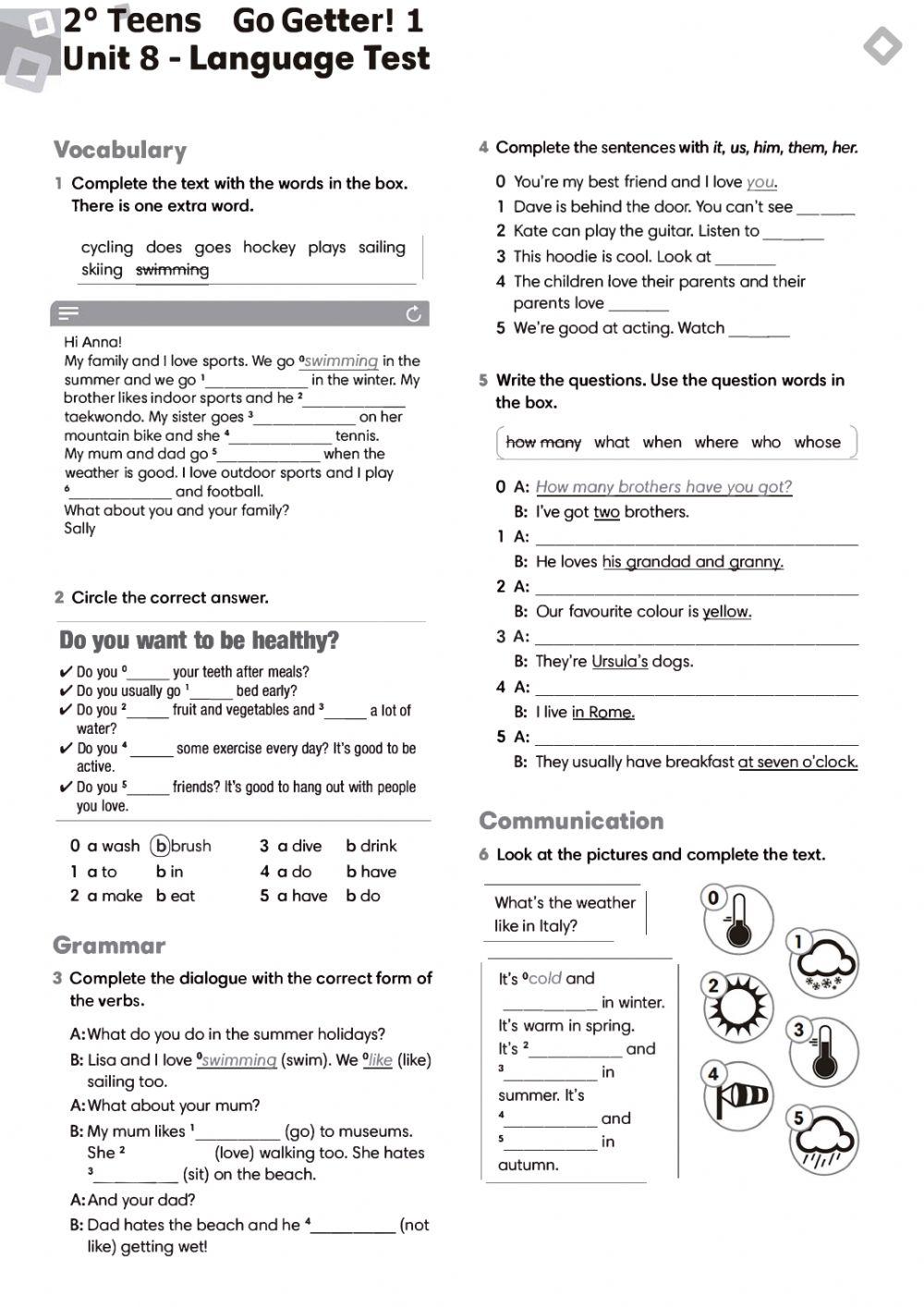 2-teens-go-getter-1-unit-8-language-test-online-exercise-for