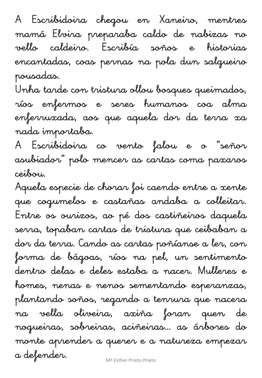Lectura comprensiva: Na casa das árbores 2